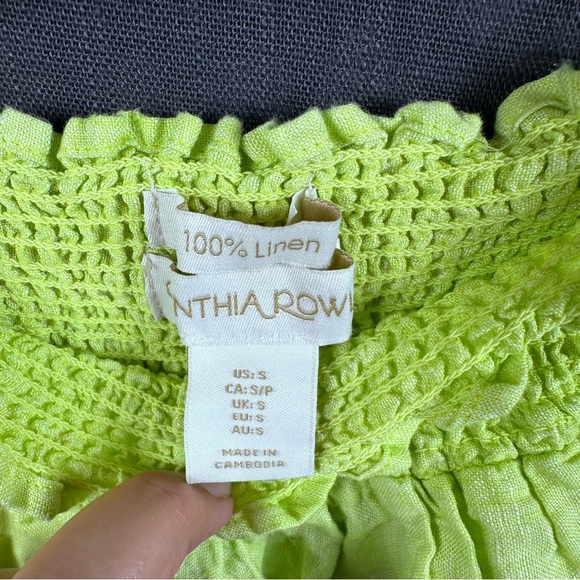 Cynthia Rowley Lime Green Women's 100% Linen Skirt Size S - Picture 2 of 6